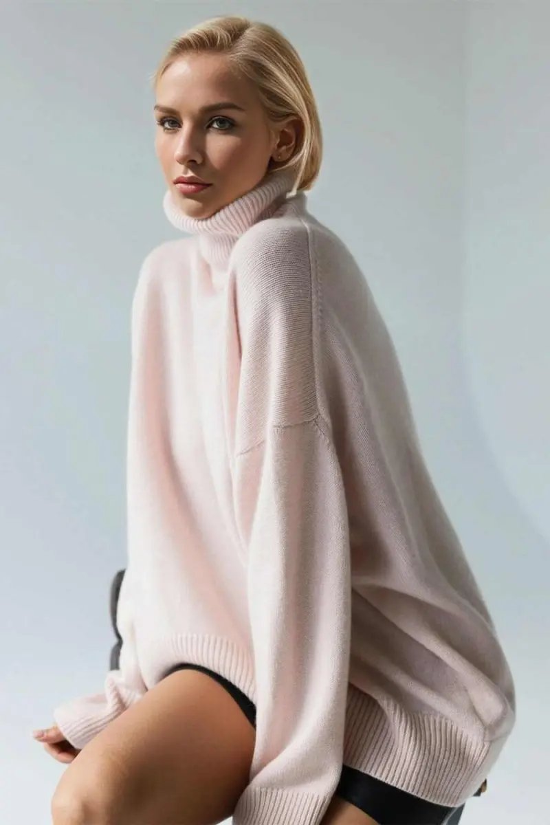 Basic Bae Turtleneck Dropped Shoulder Long Sleeve Sweater - Love Salve